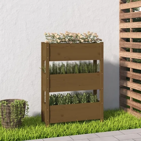 Plantekasse i massivt fyrretræ 77x25x104,5 cm