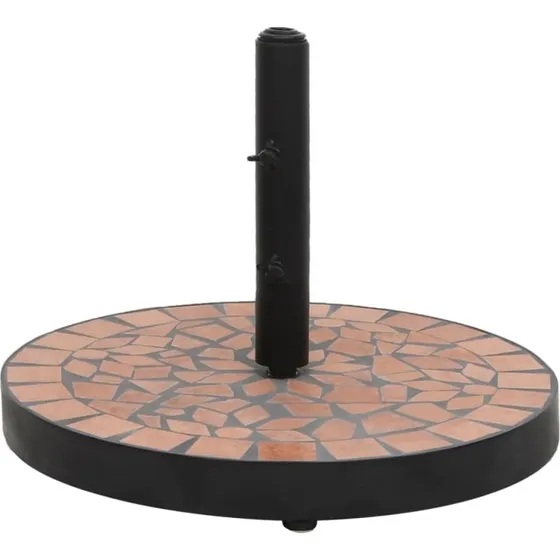 Parasolfod 12 kg rund terrakotta - jern & keramisk flise