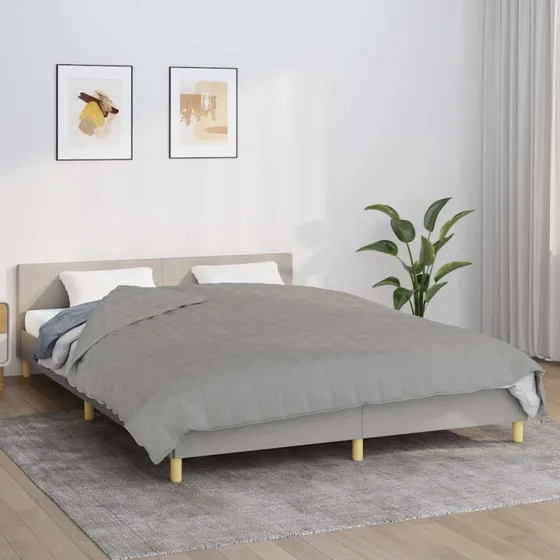 Tyngdetæppe 220x240 cm 15 kg – Gråt bomuld