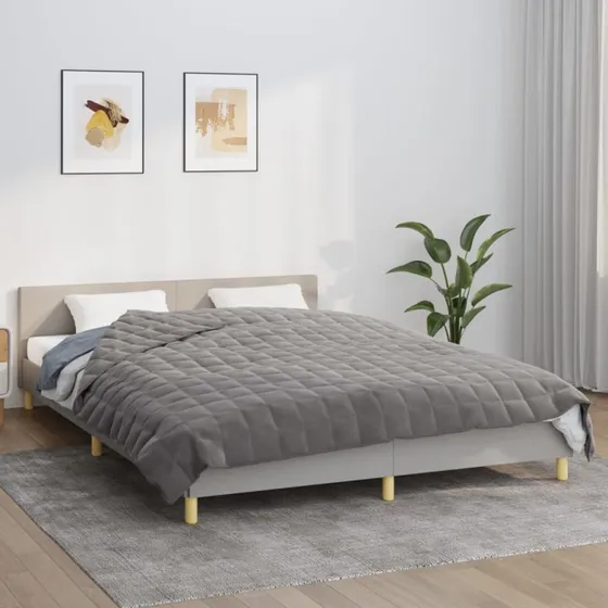 Tyngdetæppe 220x230 cm 15 kg — Grå, åndbart stof