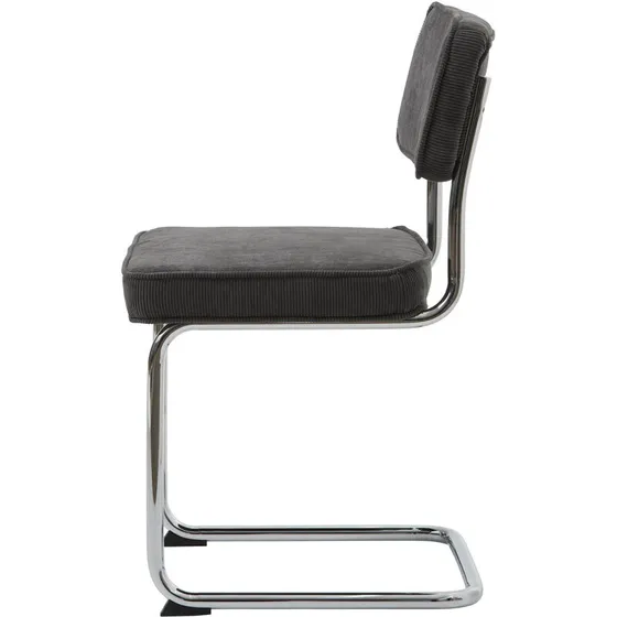 Rupert spisebordsstol i grå fløjl - sæt af 4 (50x53x84 cm)