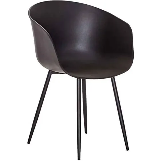 Roda Spisebordsstol Sort — PP-sæde og sorte metalben