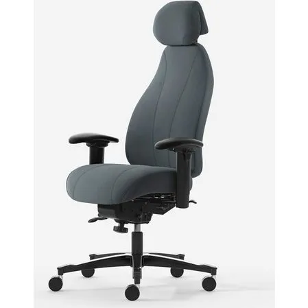 Malmstolen Classic 4000 Høj ryg, grå med armlæn og nakkestøtte