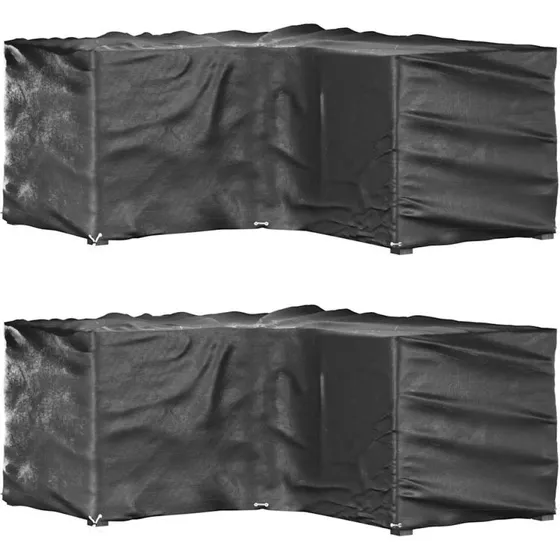 L-formede havemøbelovertræk 2 stk. 185x185x90 cm – PE