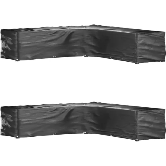 L-formet havemøbelovertræk 2 stk 300x300x70 cm - 20 øjer