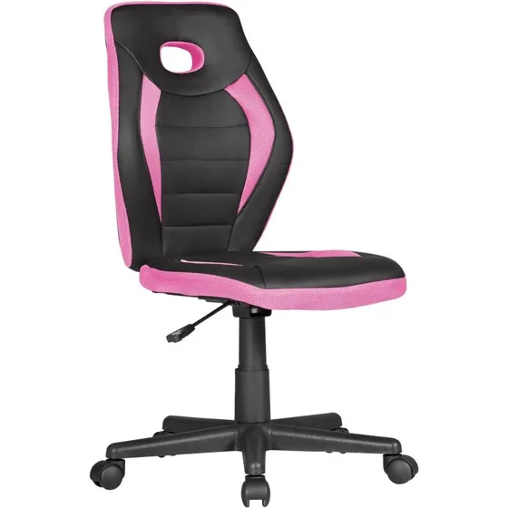 Rootz børne-drejestol sort/pink, ergonomisk, højdejusterbar (6+)