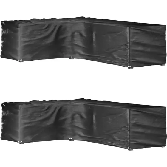 L-formede havemøbelovertræk 2 stk. 210x260x80 cm, 16 øjer