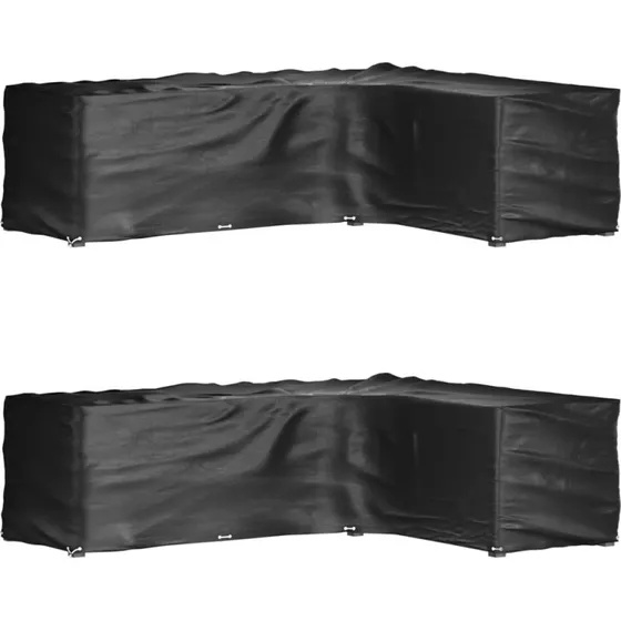 L-formet havemøbelovertræk 2 stk 260x210x80 cm - 16 øjer