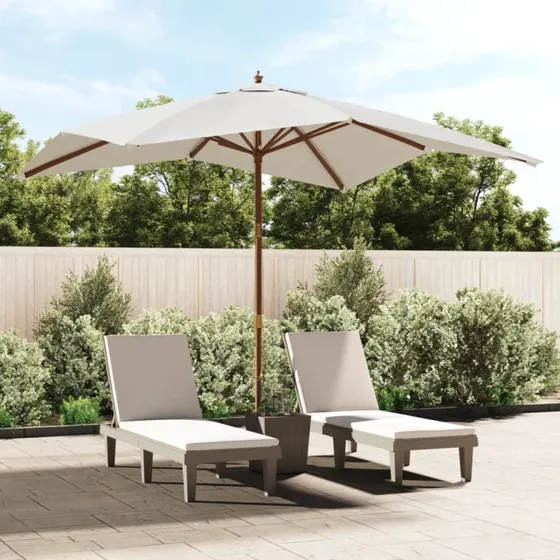 Haveparasol 300x300 cm med træstang – sand