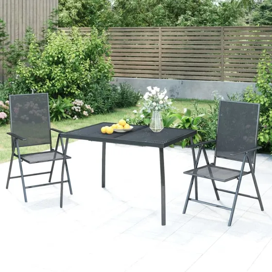 Havebord 110x80x72 cm stål og mesh – antracit