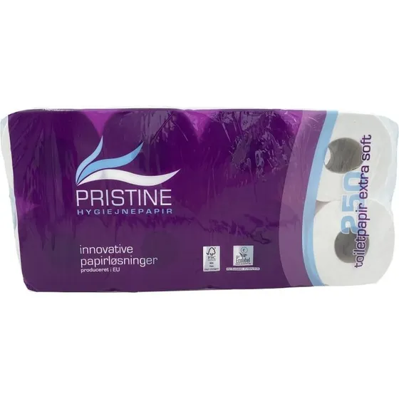 Pristine ekstra soft 3-lags toiletpapir, 8 ruller