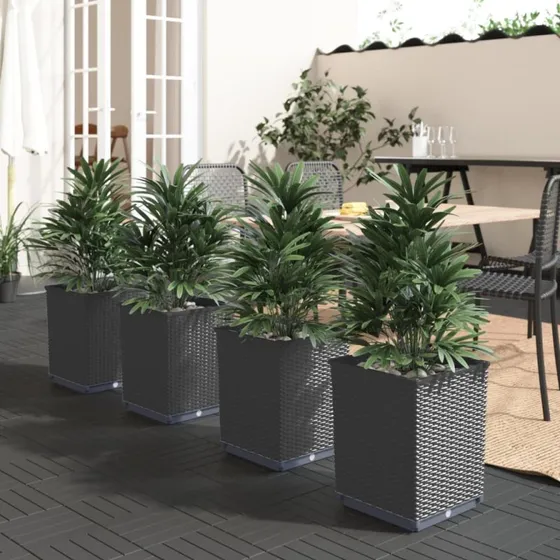 Plantekasser 4 stk. 30x30x37 cm sort (polypropylen)