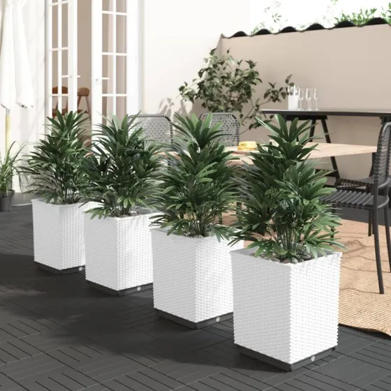 Plantekasser 4 stk. 30x30x37 cm – hvid polypropylen