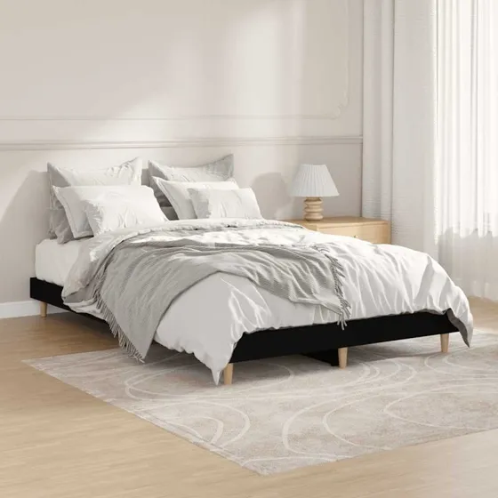 Sengestel 120x190 cm i konstrueret træ – sort
