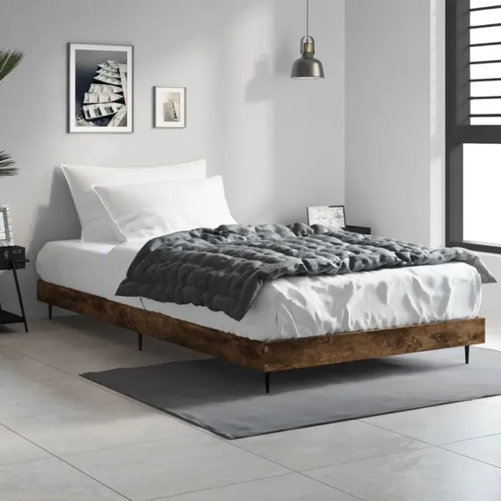 Sengeramme 100x200 cm – Konstrueret træ, røget eg