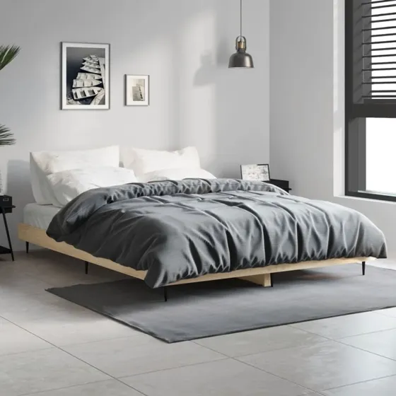 Sengeramme 140x190 cm Sonoma-eg – konstrueret træ