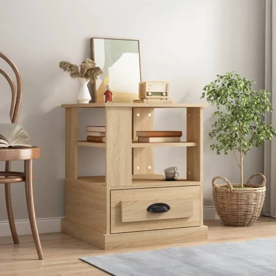 Sidebord 50x50x60 cm i konstrueret træ – Sonoma eg
