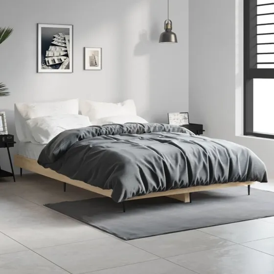 Sengeramme 120x190 cm i konstrueret træ – Sonoma-eg