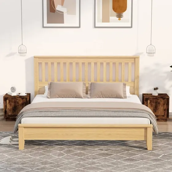 Sengeborde 2 stk. 44x35x45 cm konstrueret træ røget egetræ