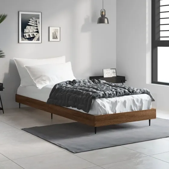Sengeramme 75x190 cm i konstrueret træ – brun eg