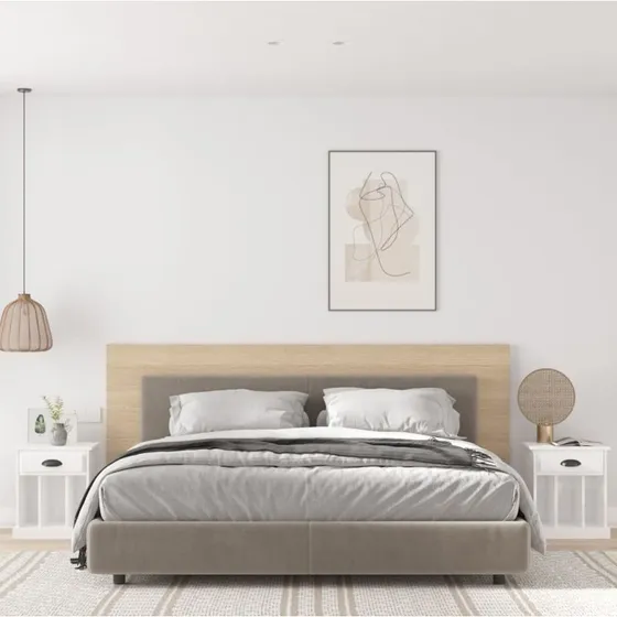 Sengeborde 2 stk. 43x36x50 cm – hvid højglans