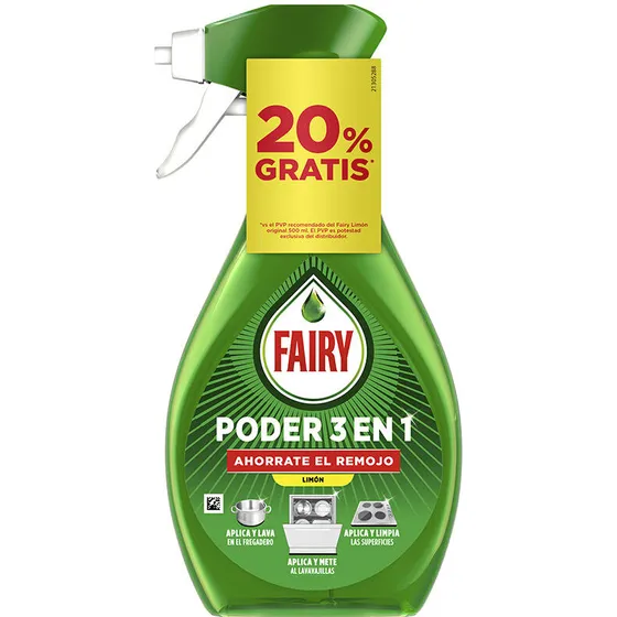 Fairy 3-i-1 Power Lemon spray 500 ml