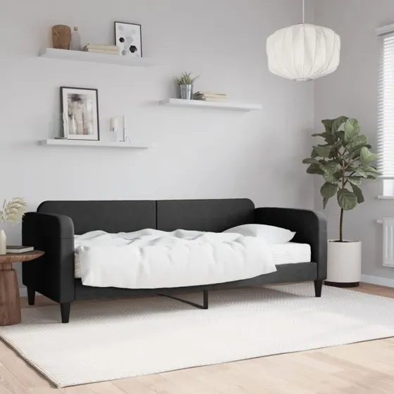 Daybed 2-i-1 med madras 80x200 cm - sort stof