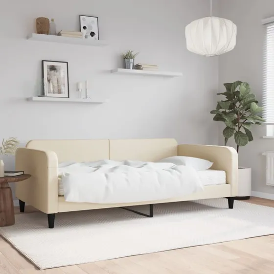 Daybed 80x200 cm med skummadras - creme stof