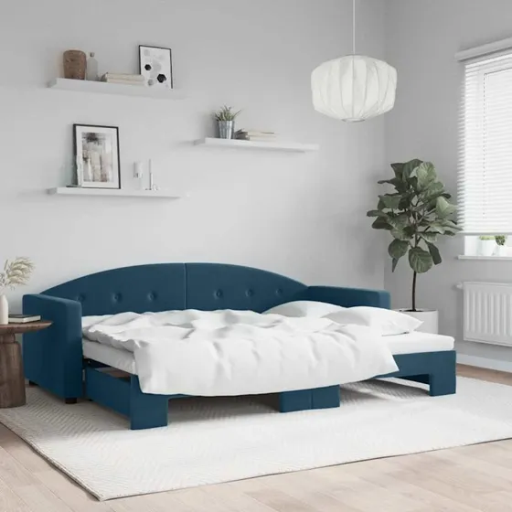 Daybed med udtrk 80x200 cm - bl velour