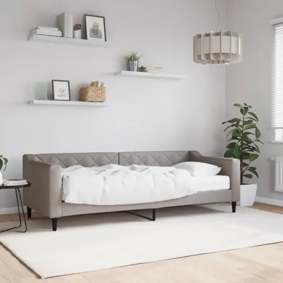 Daybed med skummadras 80x200 cm – stof gråbrun