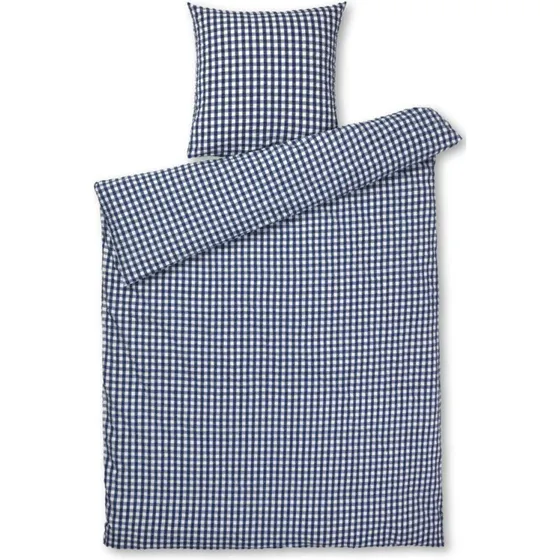 Juna Bæk&Bølge sengetøj 140x200 cm mørk blå/hvid