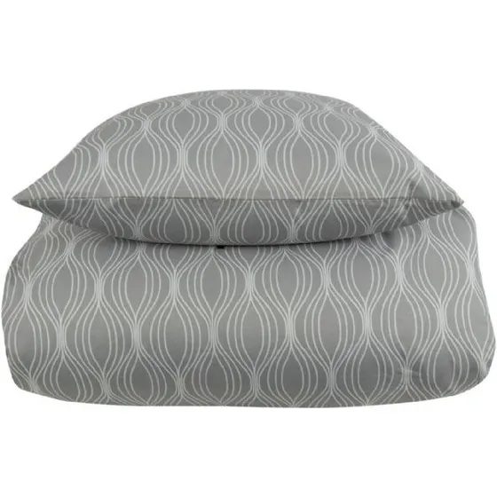 IN Style Wave Grey microfibersæt 200x220 cm - mønstret