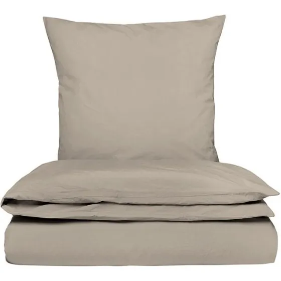 Sekan Stonewashed bomuldssatin sengesæt 140x200 cm - Valnød