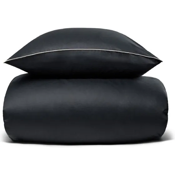 Excellent By Borg Rikke 140x200 cm sengetøj 100% bomuldssatin, sort med piping
