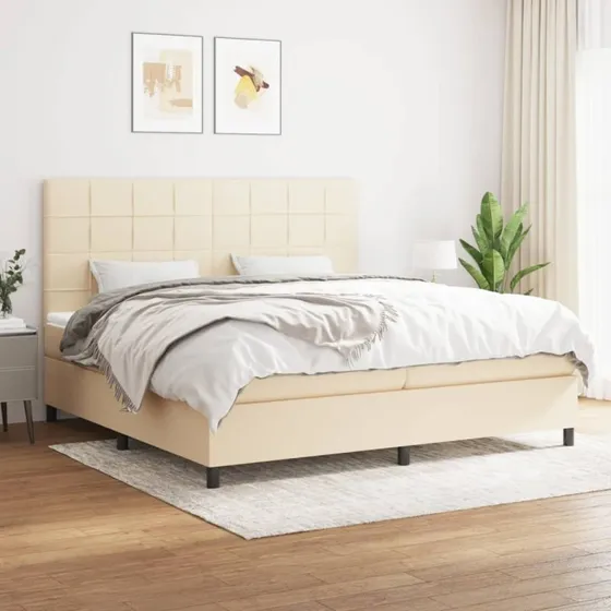Kontinentalseng 200x200 cm med pocketmadras - Creme