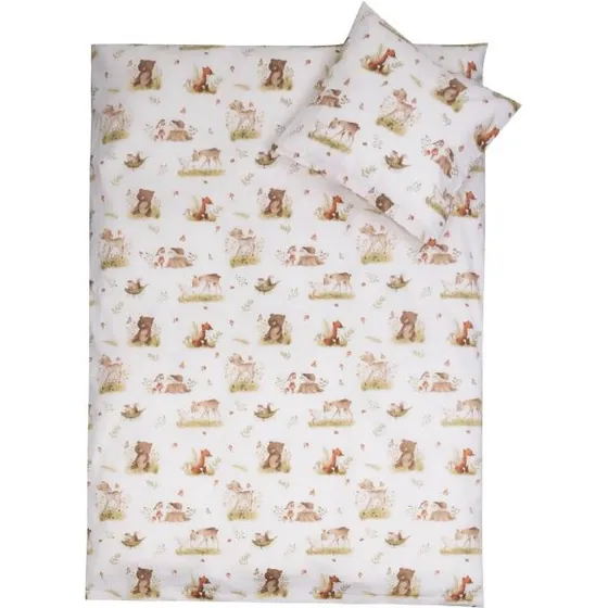 Nordstrand Home Junior-sengetøj 100x140 cm, hjorte & bjørne, 100% bomuld