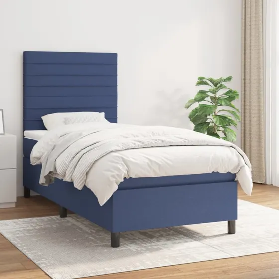 Kontinentalseng 100x200 cm med pocketmadras - blå