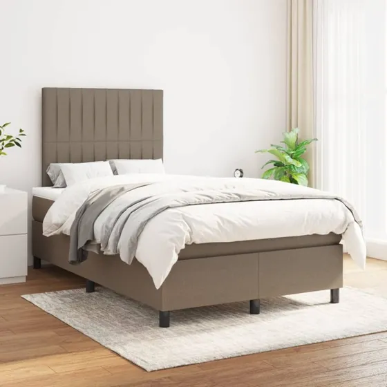 Kontinentalseng 120x200 cm med pocketmadras – gråbrun