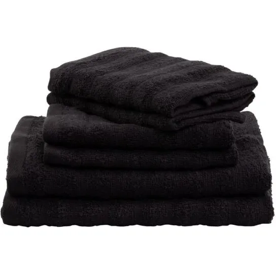 Borg Living håndklæder 2 stk 50x100 cm – 100% kæmmet bomuld, sort