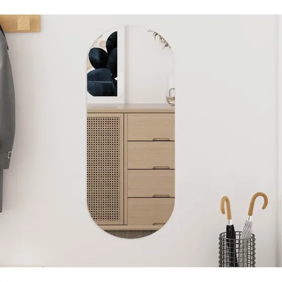 Vægspejl ovalt 25x60 cm – klart glas, væghængt