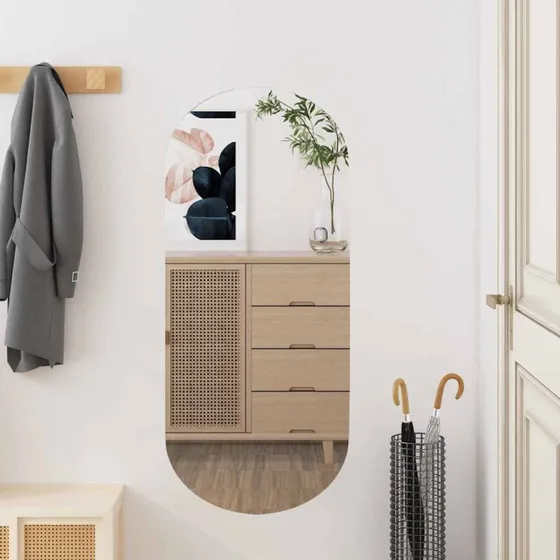 Vægspejl ovalt 35x80 cm – klart glas, væghængt