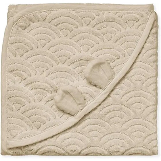 Cam Cam Copenhagen Babyhåndklæde Almond med hætte og ører