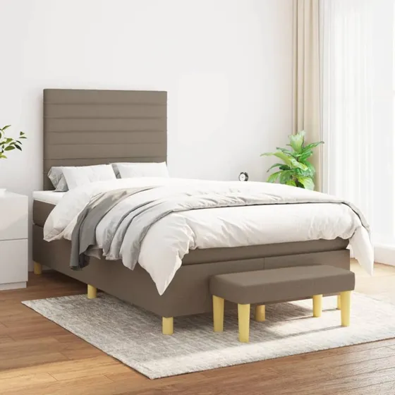 Kontinentalseng 120x200 cm med pocketmadras - gråbrun