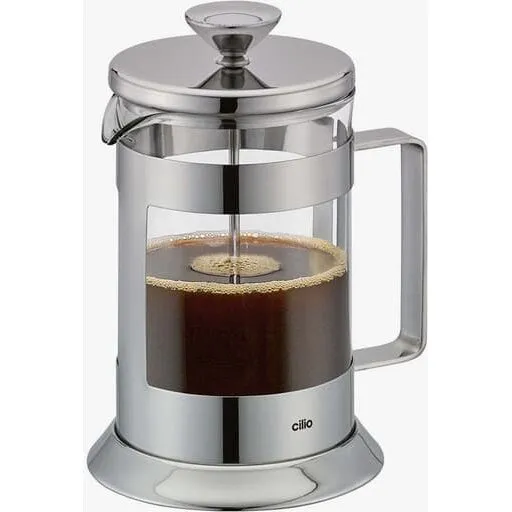 Cilio LAURA Stempelkande 800 ml – Rustfrit stål/glas