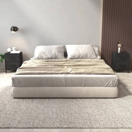 Sengeborde i massivt fyrretræ 2 stk. 36x30x45 cm - sort