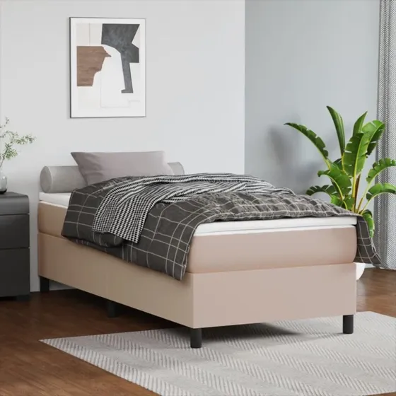 Kontinentalseng 90x190 cm – cappuccino kunstlæder