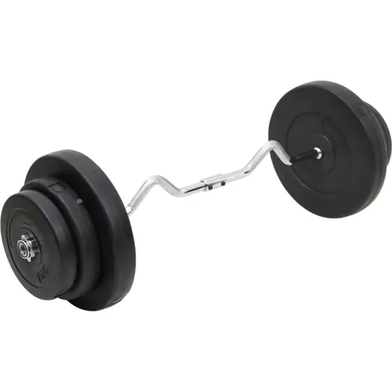 Curl-vgtstang med skiver 60 kg  robust stl & dkkede skiver