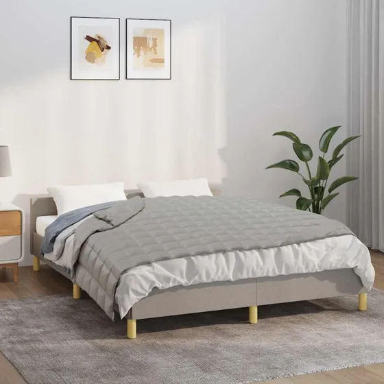 Tyngdetæppe 150x200 cm, 7 kg – grå bomuld
