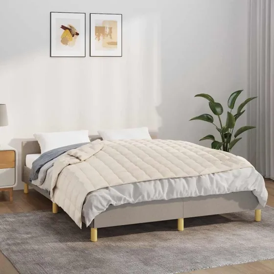 Tyngdetæppe 120x180 cm, 9 kg – Lys creme bomuld
