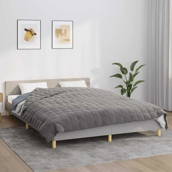 Tyngdetæppe 220x235 cm, 11 kg – Gråt åndbart stof